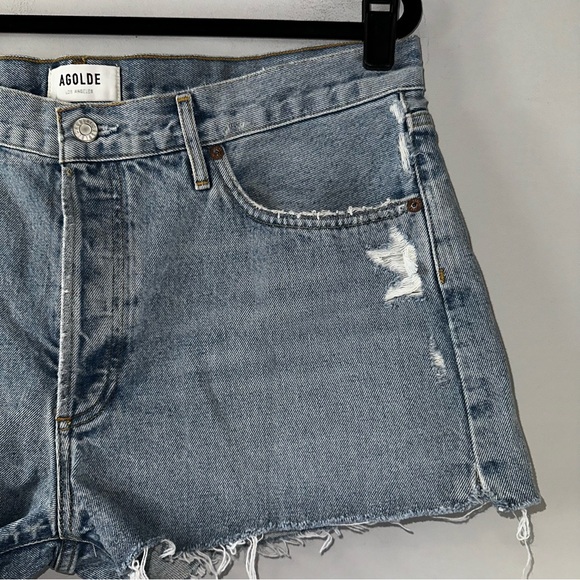 Agolde Parker Cut-Off Denim Short in Rapture Women Size 32 - Picture 4 of 10